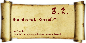Bernhardt Kornél névjegykártya