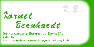 kornel bernhardt business card